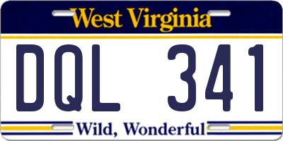 WV license plate DQL341