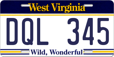 WV license plate DQL345