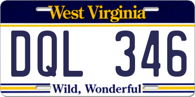 WV license plate DQL346