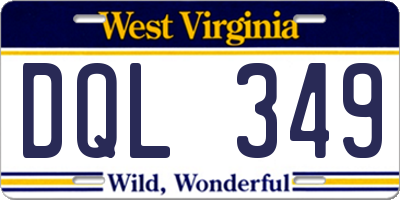 WV license plate DQL349