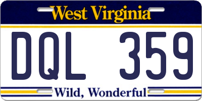 WV license plate DQL359