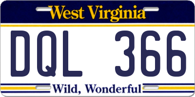 WV license plate DQL366