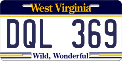 WV license plate DQL369