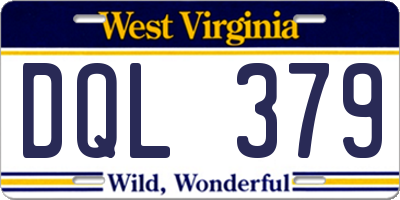 WV license plate DQL379