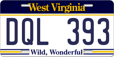 WV license plate DQL393