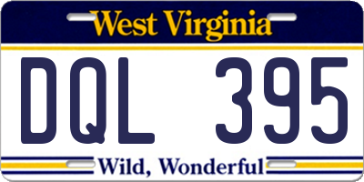 WV license plate DQL395