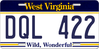 WV license plate DQL422