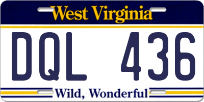 WV license plate DQL436