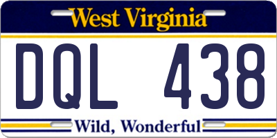 WV license plate DQL438