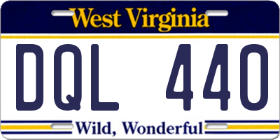 WV license plate DQL440