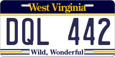 WV license plate DQL442
