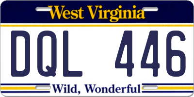 WV license plate DQL446