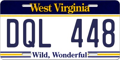 WV license plate DQL448