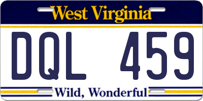WV license plate DQL459
