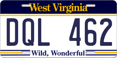WV license plate DQL462