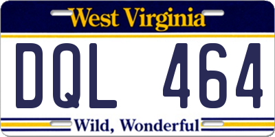 WV license plate DQL464