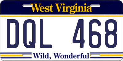 WV license plate DQL468