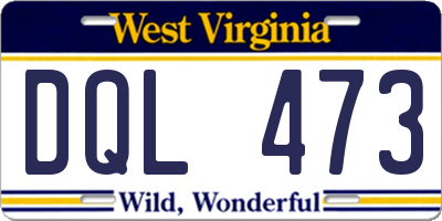 WV license plate DQL473