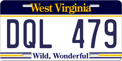 WV license plate DQL479