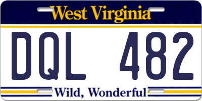 WV license plate DQL482