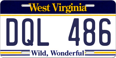 WV license plate DQL486