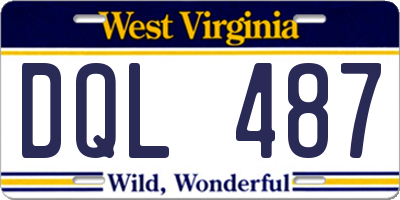 WV license plate DQL487