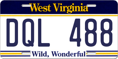WV license plate DQL488