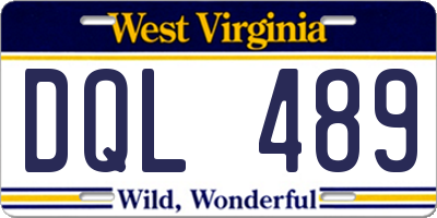WV license plate DQL489