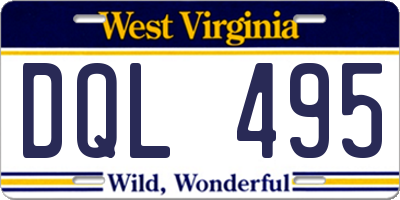 WV license plate DQL495