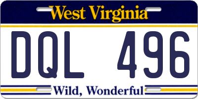 WV license plate DQL496