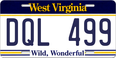 WV license plate DQL499