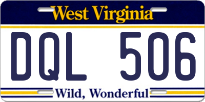 WV license plate DQL506