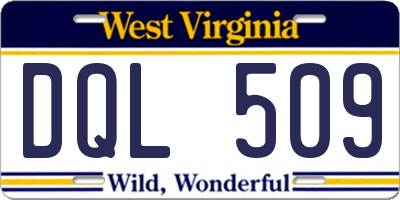 WV license plate DQL509