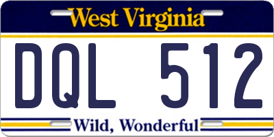 WV license plate DQL512