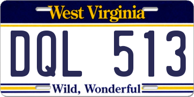 WV license plate DQL513
