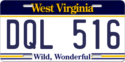 WV license plate DQL516