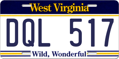 WV license plate DQL517