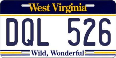 WV license plate DQL526