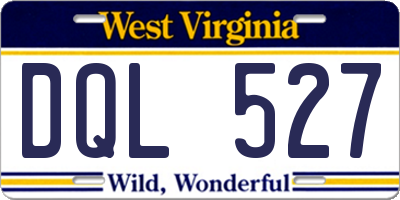 WV license plate DQL527