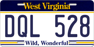 WV license plate DQL528