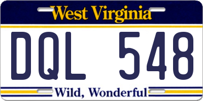 WV license plate DQL548