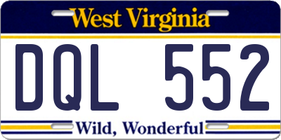 WV license plate DQL552