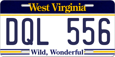 WV license plate DQL556