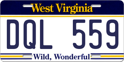 WV license plate DQL559