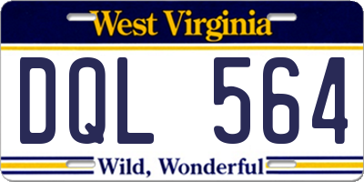 WV license plate DQL564