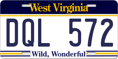 WV license plate DQL572