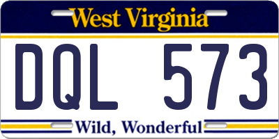 WV license plate DQL573
