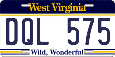 WV license plate DQL575