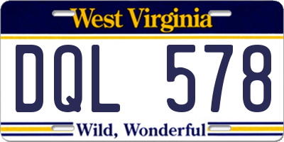 WV license plate DQL578