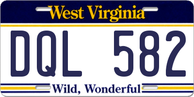 WV license plate DQL582